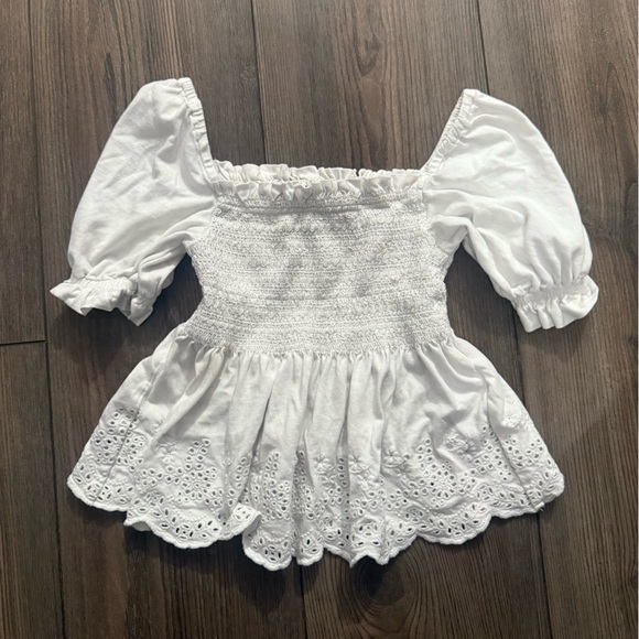 Polo Ralph Lauren Other - Polo Ralph Lauren Toddler Girl 4T White Eyelet Smocked Ruffle Top